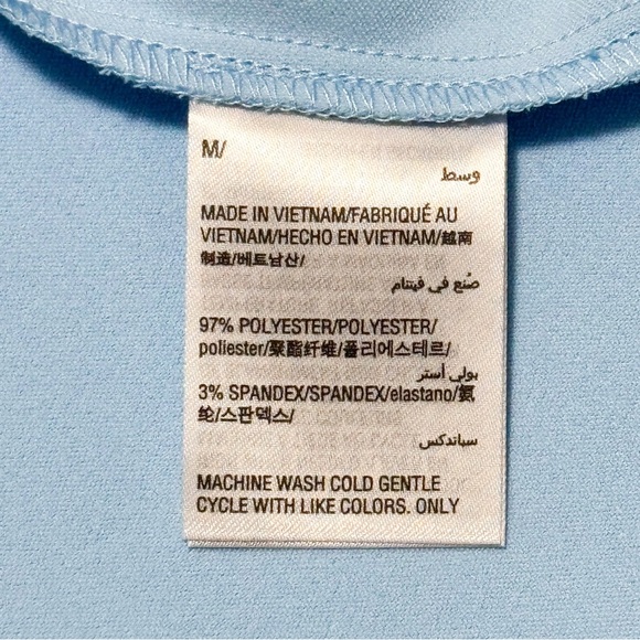 Alfani Blue Infinity Sleeveless V-Neck Blouse Top Medium NWT Office Workwear - Picture 6 of 12